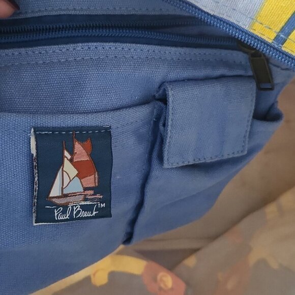 PAUL BRENT | Hand painted canvas Portofino BEACH BAG sandals TOTE - Picture 5 of 7